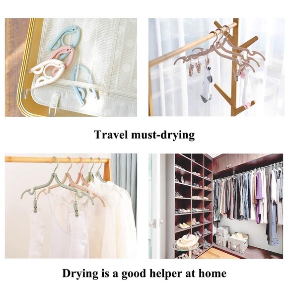 Travel Hangers Folding Hangers with 16 Clips Portable
Clothes Hangers, Non-Slip - Picture 6 of 7